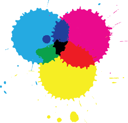 CMYK Ink splatter